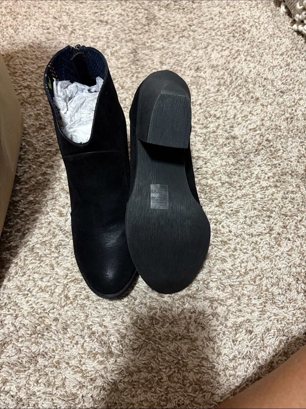 Women's Black Slip-On V-Cut Ankle Booties